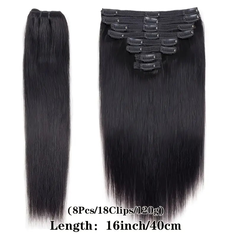 ✨ Extensão de Cabelo Humano Liso 16’’ – Transforme o Seu Visual em Segundos!